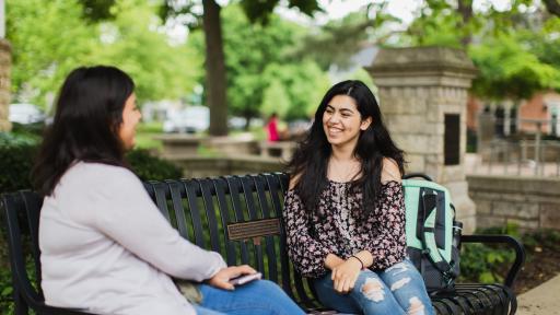 students talking